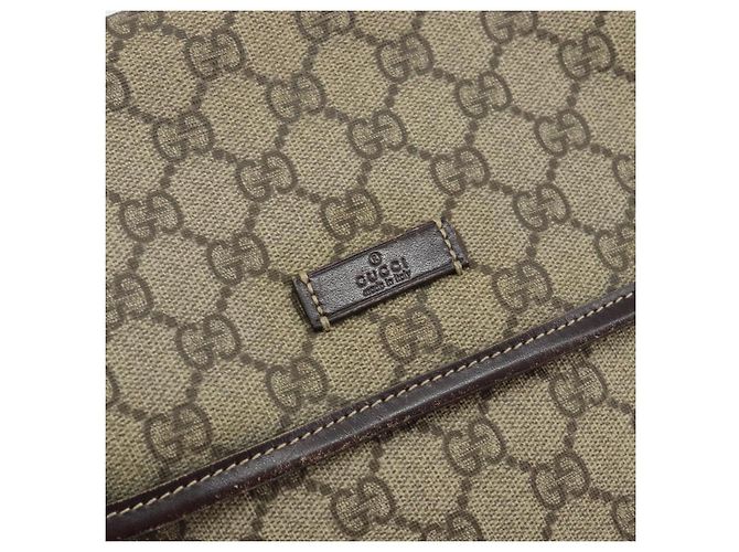 Gucci Borsa a Spalla GG Supreme PVC Beige Oro 223666 Auth 148414 - vista 17