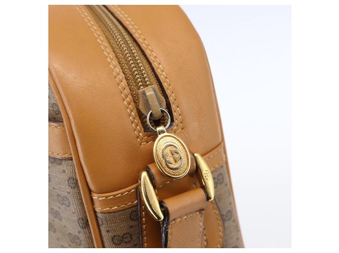 Borsa Sherry Line in PVC Beige Micro GG Supreme Web di GUCCI 001 23 0942 Auth ki6128 D'oro - vista 10