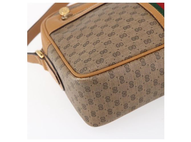 Borsa Sherry Line in PVC Beige Micro GG Supreme Web di GUCCI 001 23 0942 Auth ki6128 D'oro - vista 14