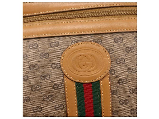 Borsa Sherry Line in PVC Beige Micro GG Supreme Web di GUCCI 001 23 0942 Auth ki6128 D'oro - vista 17