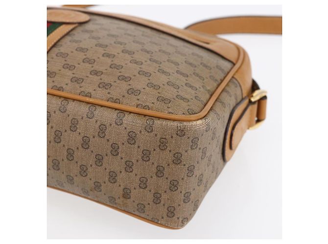 Borsa Sherry Line in PVC Beige Micro GG Supreme Web di GUCCI 001 23 0942 Auth ki6128 D'oro - vista 9