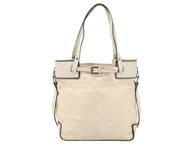 Gucci Borsa tote in tela GG beige 107757 Auth 148167 - vista 13