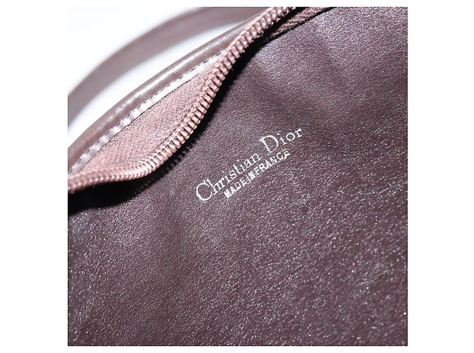 Borsa a Spalla in Tela Trotter Christian Dior Beige Oro Auth 148173 - vista 11