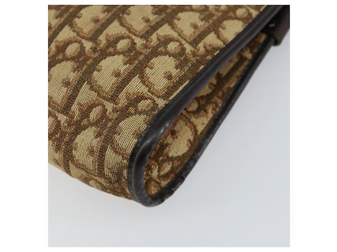 Borsa a Spalla in Tela Trotter Christian Dior Beige Oro Auth 148173 - vista 15