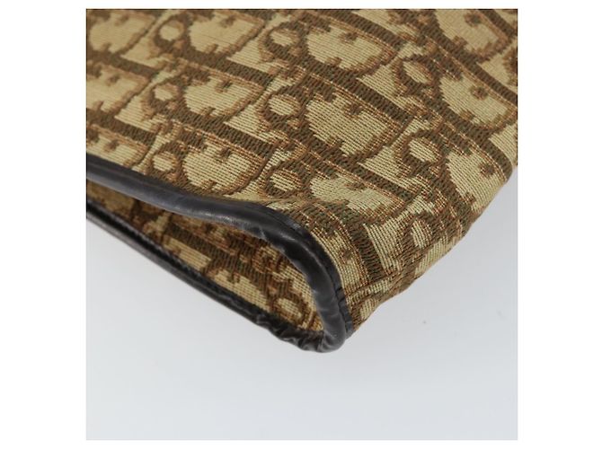 Borsa a Spalla in Tela Trotter Christian Dior Beige Oro Auth 148173 - vista 16