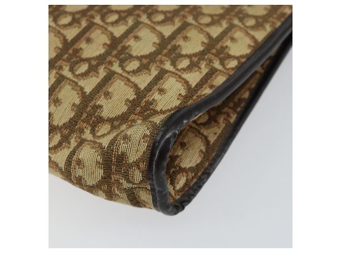 Borsa a Spalla in Tela Trotter Christian Dior Beige Oro Auth 148173 - vista 9