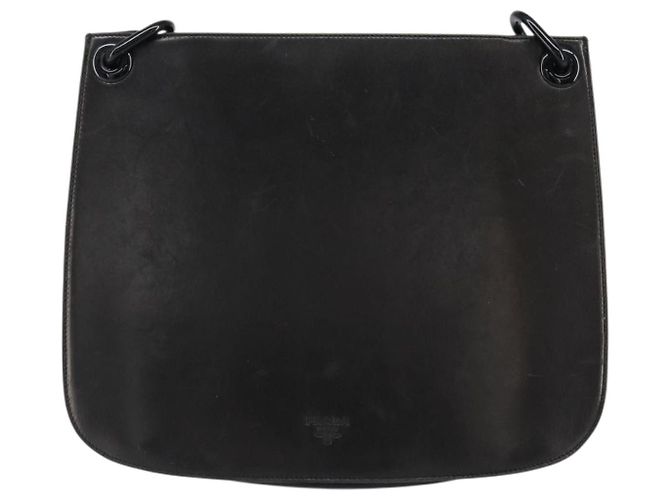 Borsa a Spalla in Pelle Nera PRADA Auth ep11820 Nero - vista 13