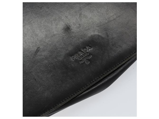 Borsa a Spalla in Pelle Nera PRADA Auth ep11820 Nero - vista 9