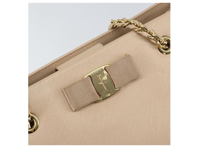 Borsa a Spalla Salvatore Ferragamo in Pelle Oro Beige Auth ka111 D'oro - vista 17