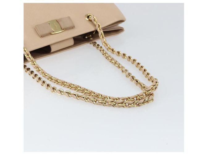Borsa a Spalla Salvatore Ferragamo in Pelle Oro Beige Auth ka111 D'oro - vista 7