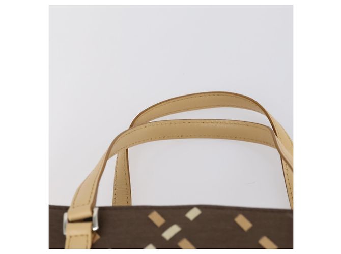 Borsa a Spalla Burberry Nova Check in Tela di Nylon 4 Set Beige Marrone Nero Auth 148484 - vista 11
