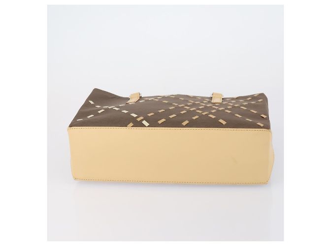 Borsa a Spalla Burberry Nova Check in Tela di Nylon 4 Set Beige Marrone Nero Auth 148484 - vista 12