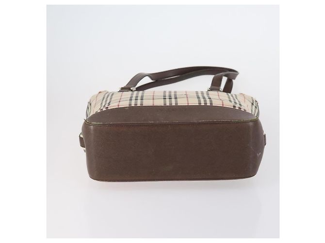 Borsa a Spalla Burberry Nova Check in Tela di Nylon 4 Set Beige Marrone Nero Auth 148484 - vista 18
