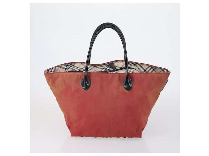 Borsa a Spalla Burberry Nova Check in Tela di Nylon 4 Set Beige Marrone Nero Auth 148484 - vista 2