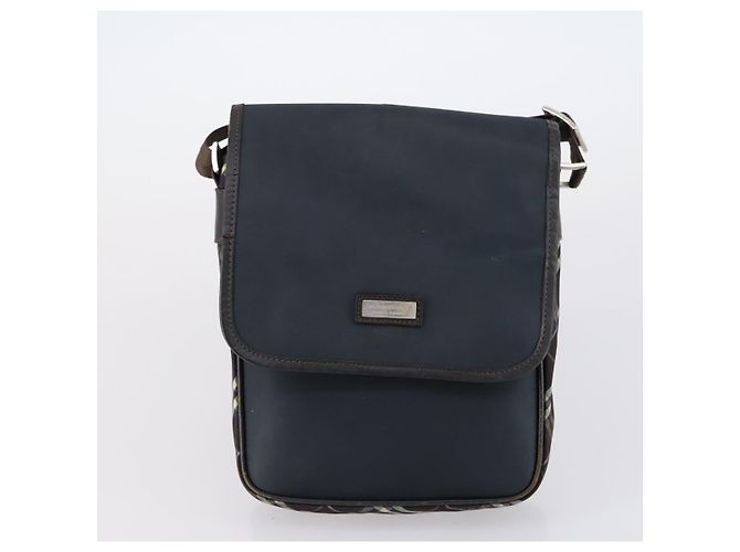 Borsa a Spalla Burberry Nova Check in Tela di Nylon 4 Set Beige Marrone Nero Auth 148484 - vista 21