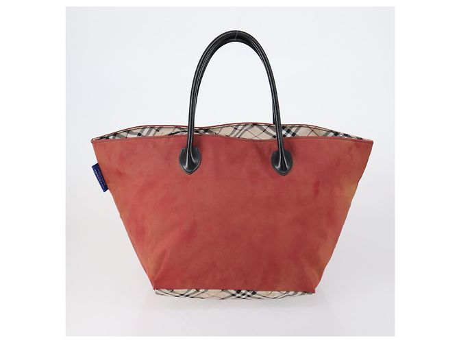 Borsa a Spalla Burberry Nova Check in Tela di Nylon 4 Set Beige Marrone Nero Auth 148484 - vista 3