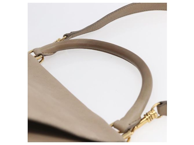 Céline Borsa Trapeze in pelle 2 in 1 beige oro Auth bs30311 D'oro - vista 14