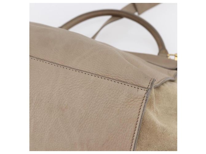 Céline Borsa Trapeze in pelle 2 in 1 beige oro Auth bs30311 D'oro - vista 17