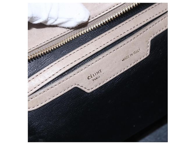Céline Borsa Trapeze in pelle 2 in 1 beige oro Auth bs30311 D'oro - vista 19
