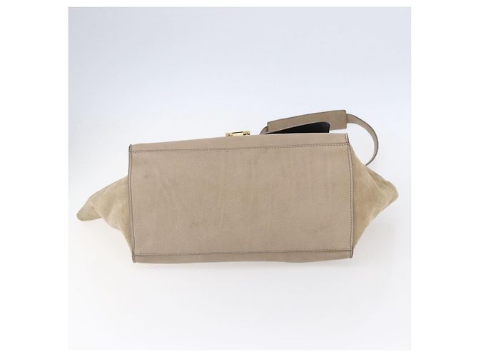 Céline Borsa Trapeze in pelle 2 in 1 beige oro Auth bs30311 D'oro - vista 5