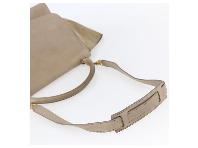 Céline Borsa Trapeze in pelle 2 in 1 beige oro Auth bs30311 D'oro - vista 8