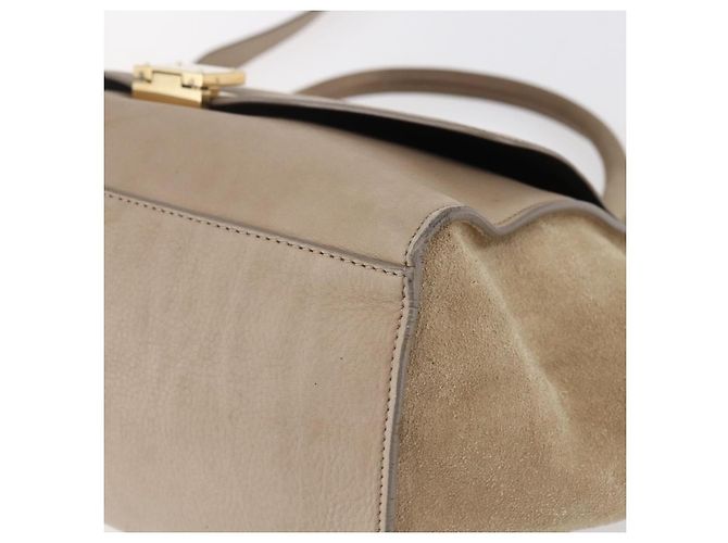 Céline Borsa Trapeze in pelle 2 in 1 beige oro Auth bs30311 D'oro - vista 9