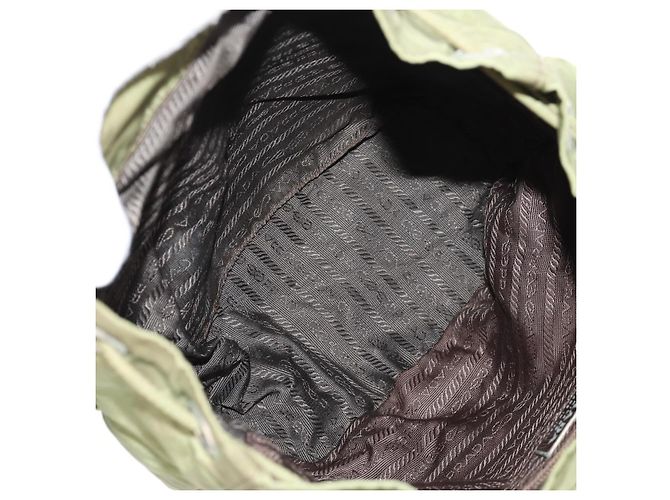 Zaino PRADA in nylon khaki argento autentico 148793 Cachi - vista 11