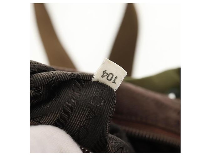 Zaino PRADA in nylon khaki argento autentico 148793 Cachi - vista 12