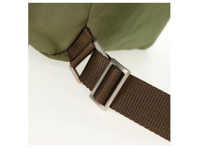 Zaino PRADA in nylon khaki argento autentico 148793 Cachi - vista 16