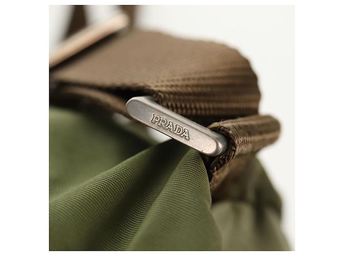 Zaino PRADA in nylon khaki argento autentico 148793 Cachi - vista 18