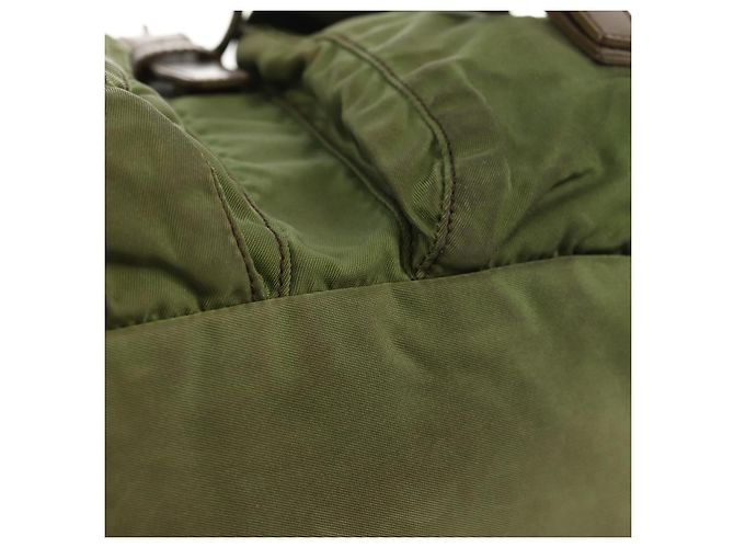 Zaino PRADA in nylon khaki argento autentico 148793 Cachi - vista 19