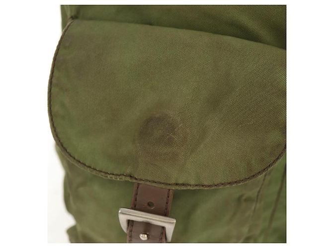 Zaino PRADA in nylon khaki argento autentico 148793 Cachi - vista 2