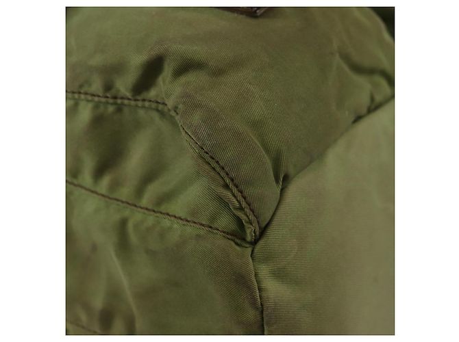 Zaino PRADA in nylon khaki argento autentico 148793 Cachi - vista 20