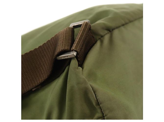 Zaino PRADA in nylon khaki argento autentico 148793 Cachi - vista 22