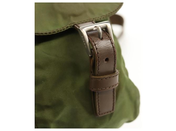Zaino PRADA in nylon khaki argento autentico 148793 Cachi - vista 25