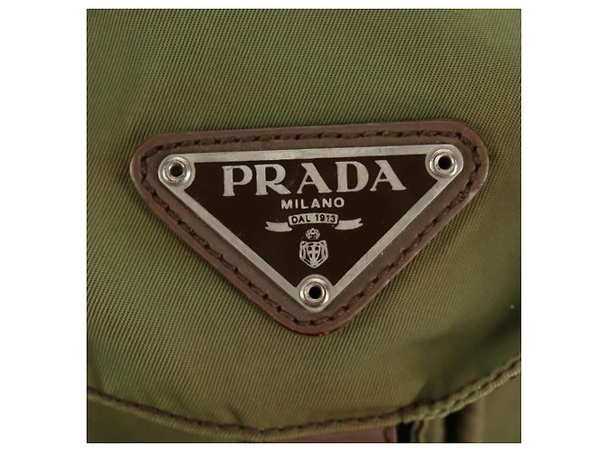 Zaino PRADA in nylon khaki argento autentico 148793 Cachi - vista 28