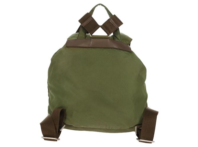 Zaino PRADA in nylon khaki argento autentico 148793 Cachi - vista 3
