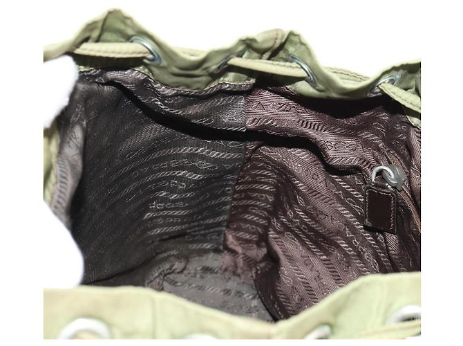 Zaino PRADA in nylon khaki argento autentico 148793 Cachi - vista 31