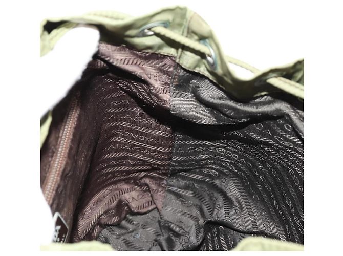 Zaino PRADA in nylon khaki argento autentico 148793 Cachi - vista 32