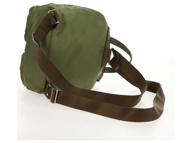 Zaino PRADA in nylon khaki argento autentico 148793 Cachi - vista 8