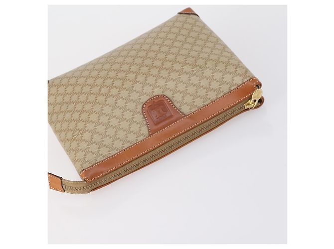 Céline Borsa a tracolla Cartier CELINE in PVC pelle 2 pezzi beige bordeaux Auth BA6920 Bordò - vista 12