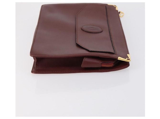 Céline Borsa a tracolla Cartier CELINE in PVC pelle 2 pezzi beige bordeaux Auth BA6920 Bordò - vista 4