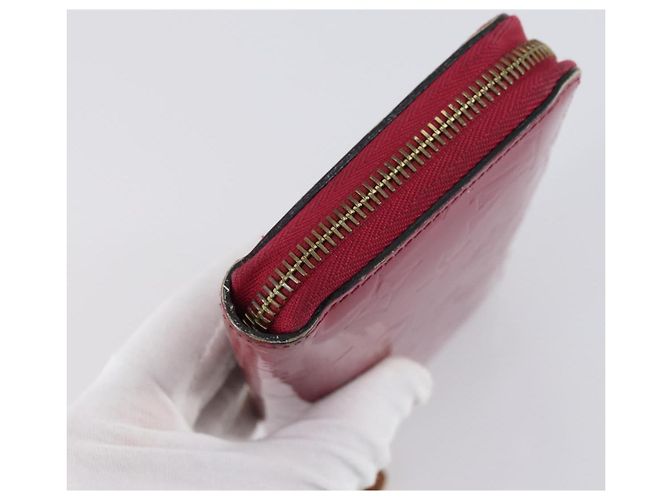 LOUIS VUITTON Portafoglio Zippy Vernis Damier Ebene 2 Set Rosa LV Auth BA6918 - vista 4