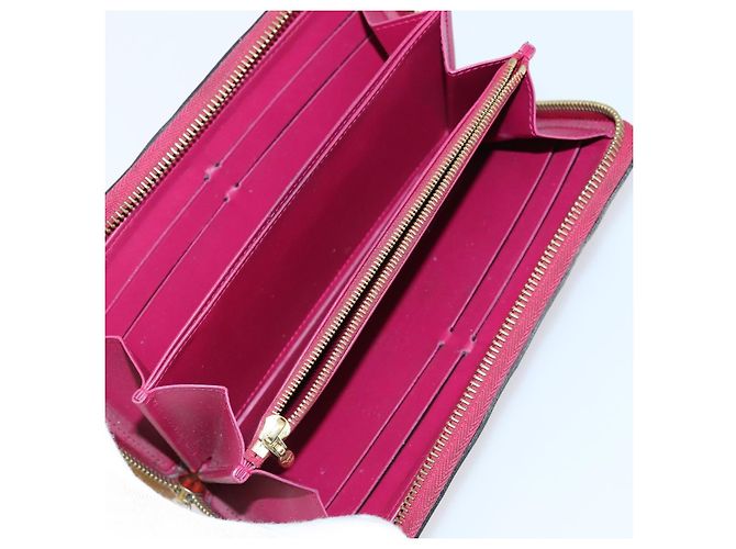LOUIS VUITTON Portafoglio Zippy Vernis Damier Ebene 2 Set Rosa LV Auth BA6918 - vista 8