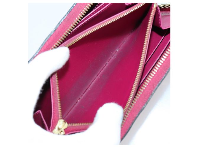LOUIS VUITTON Portafoglio Zippy Vernis Damier Ebene 2 Set Rosa LV Auth BA6918 - vista 9