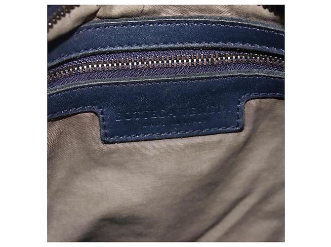 Autre Marque Borsa a Spalla in Pelle Intrecciato Bottega Veneta Blu Navy Auth bs30505 - vista 23