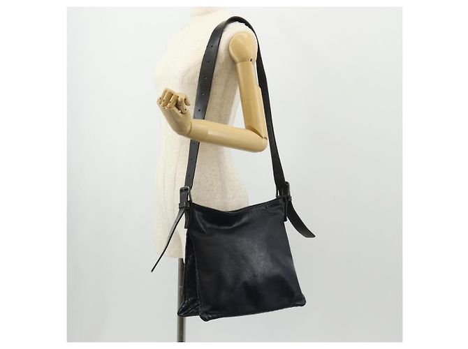 Autre Marque Borsa a Spalla in Pelle Intrecciato Bottega Veneta Blu Navy Auth bs30505 - vista 30