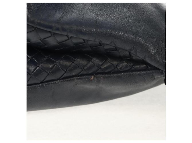Autre Marque Borsa a Spalla in Pelle Intrecciato Bottega Veneta Blu Navy Auth bs30505 - vista 6