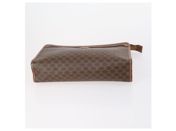 Céline Borsa Clutch in Tela Macadam CELINE in Pelle PVC 2 Pezzi Marrone Beige Auth 150205 - vista 10