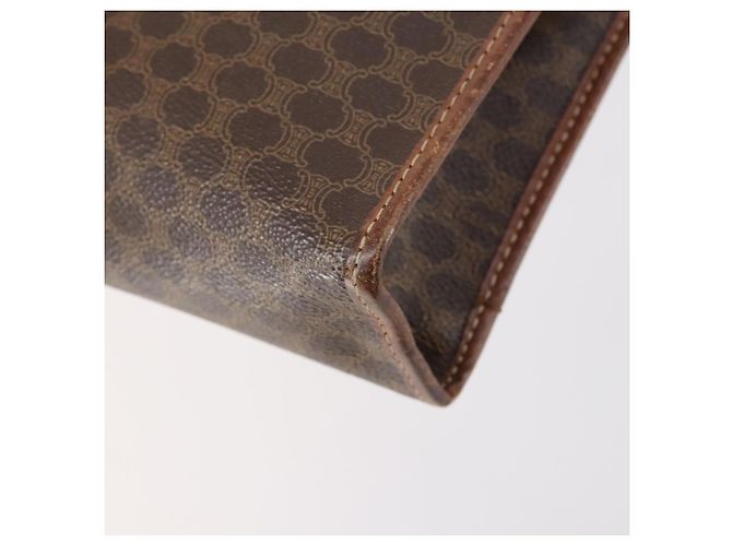 Céline Borsa Clutch in Tela Macadam CELINE in Pelle PVC 2 Pezzi Marrone Beige Auth 150205 - vista 11